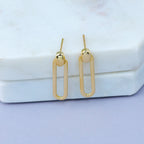14K Polished Link Dangle Post Earrings