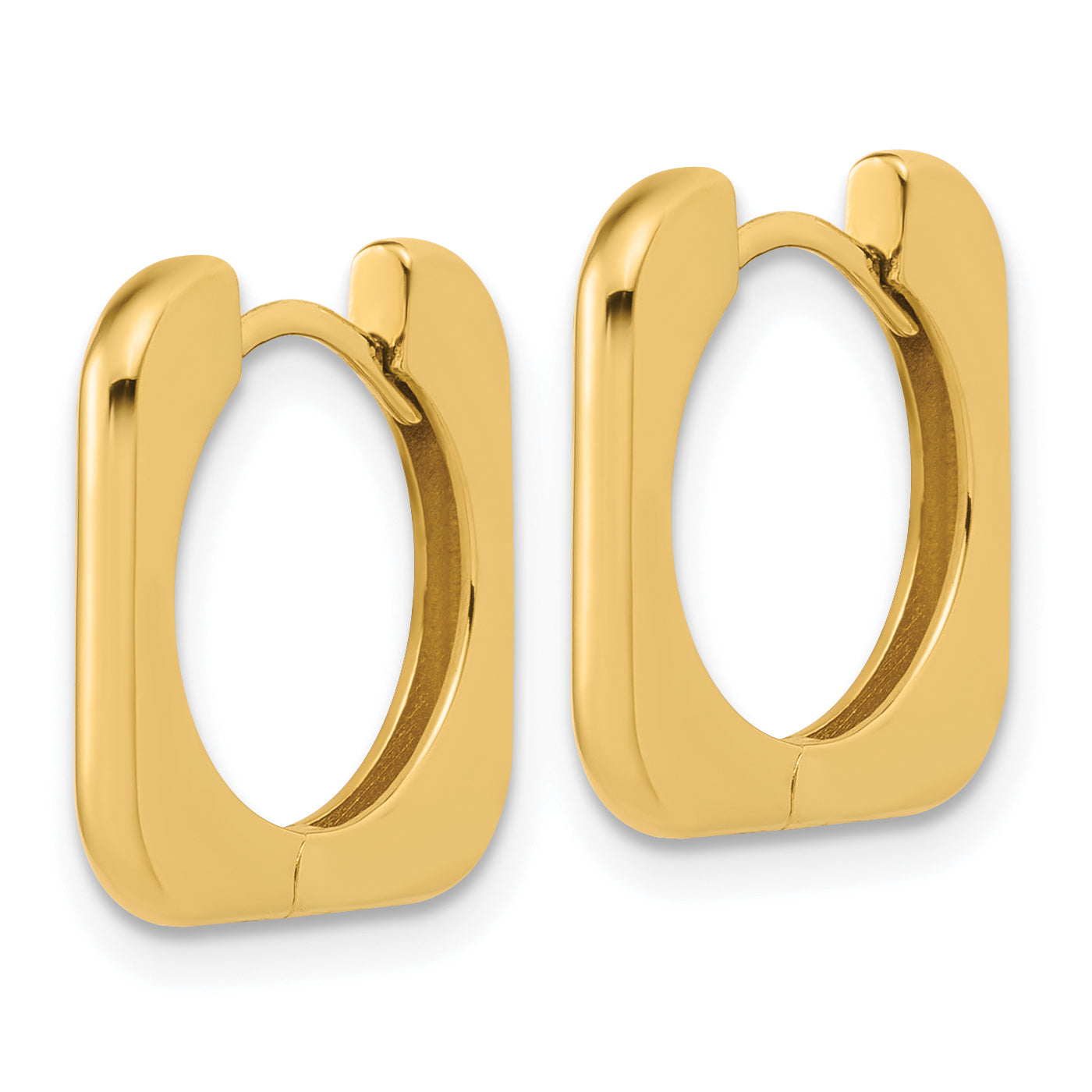 Square Hinged Hoop Earrings in 14K Yellow Gold, 15mm Secondary image