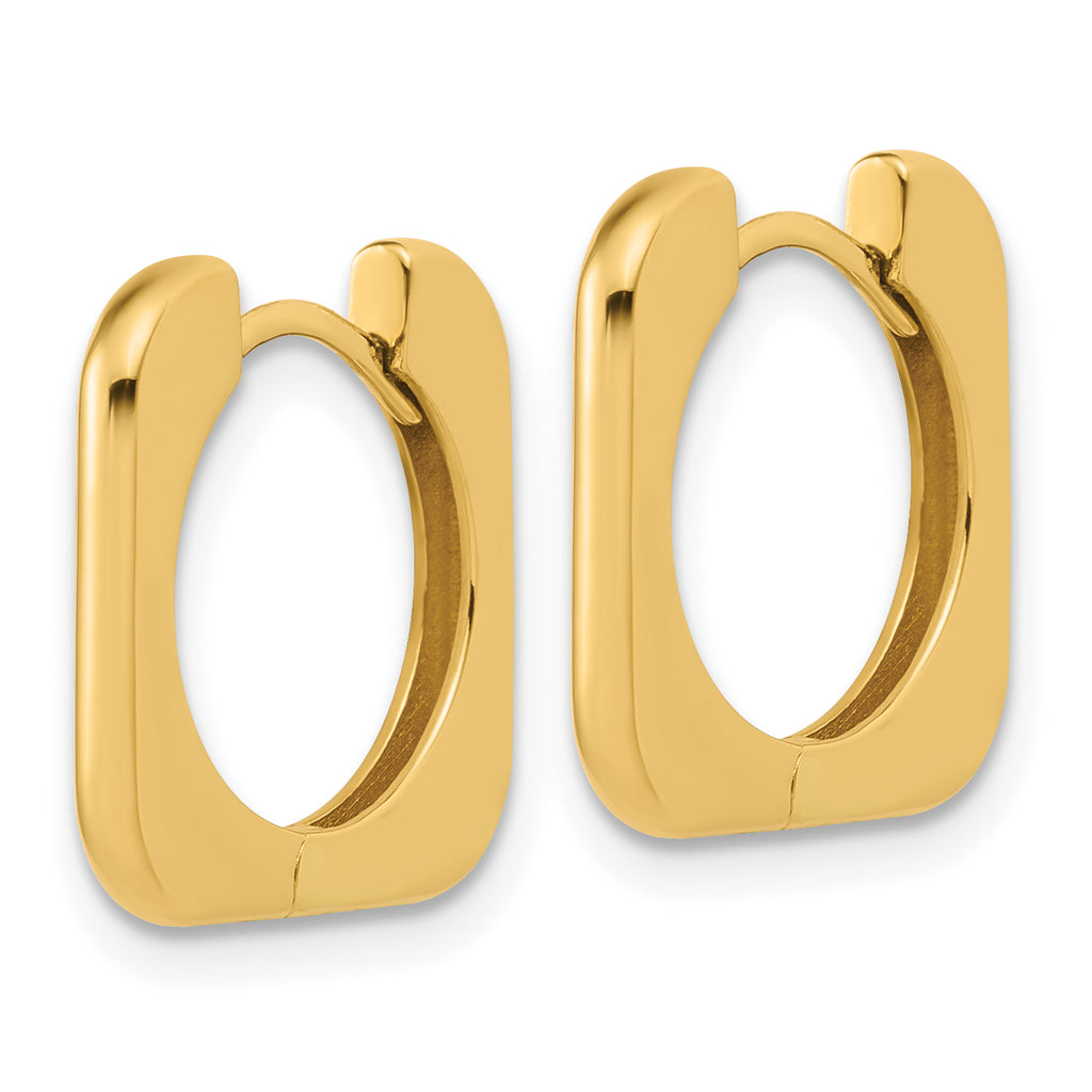 14K Polished Square Hinged Hoop Earrings