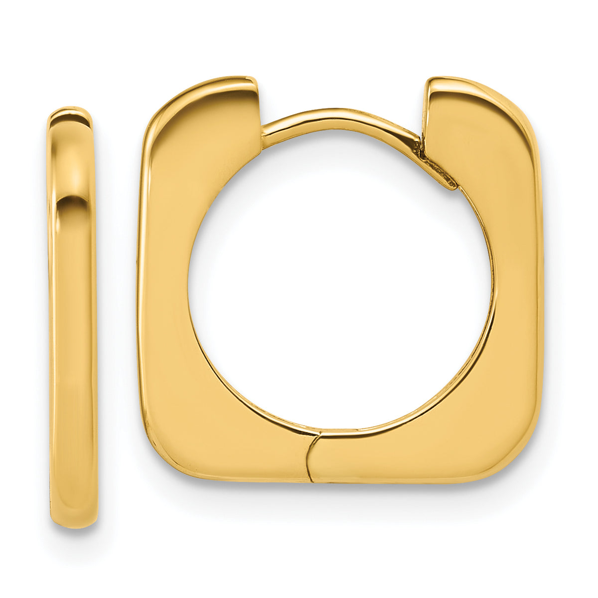 14K Polished Square Hinged Hoop Earrings Main image