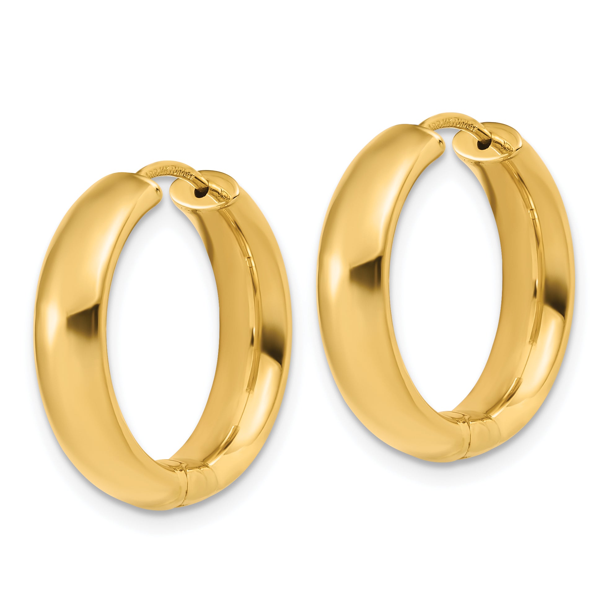 14K Polished Hinged Hoop Earrings Secondary image
