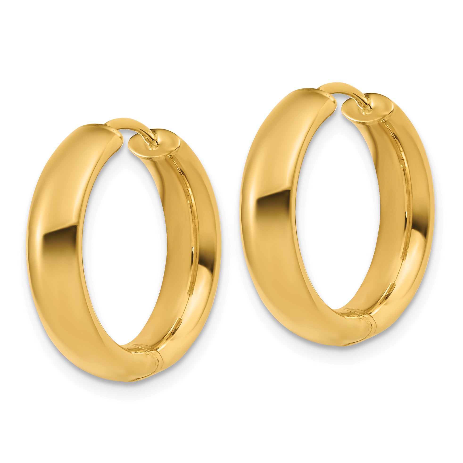 14K Polished Hinged Hoop Earrings