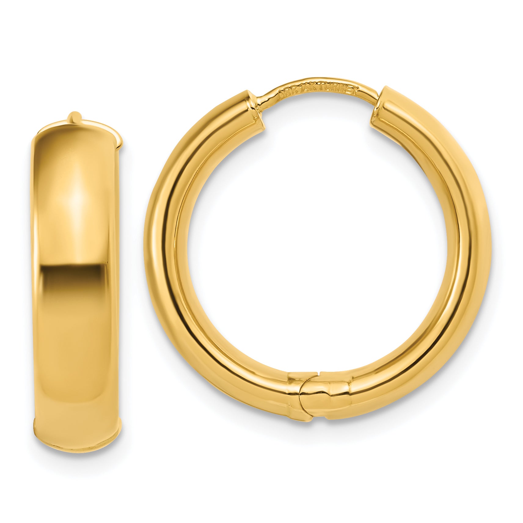 14K Polished Hinged Hoop Earrings Main image