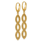 14K Polished Fancy Woven Dangle Leverback Earrings