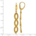 14K Polished Fancy Woven Dangle Leverback Earrings