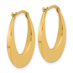 14K Polished Fancy Oval Hoop Earrings