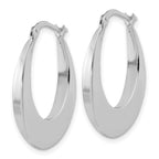 14K White Gold Polished Fancy Oval Hoop Earrings