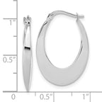 14K White Gold Polished Fancy Oval Hoop Earrings