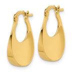 14K Polished Fancy Oval Hoop Earrings