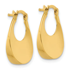 14K Polished Fancy Oval Hoop Earrings