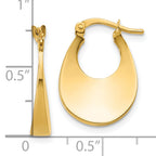14K Polished Fancy Oval Hoop Earrings