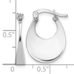 14K White Gold Polished Fancy Oval Hoop Earrings
