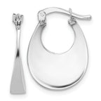 14K White Gold Polished Fancy Oval Hoop Earrings