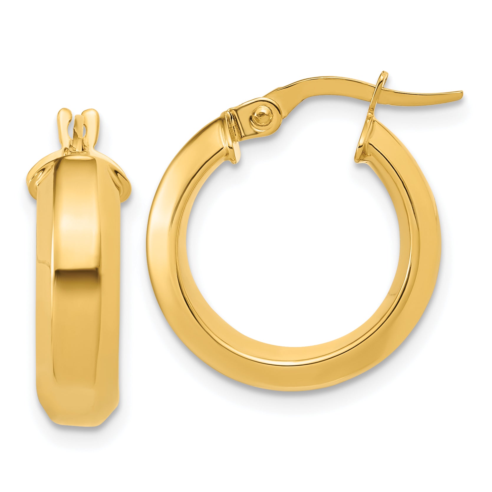 14K Polished Hoop Earrings