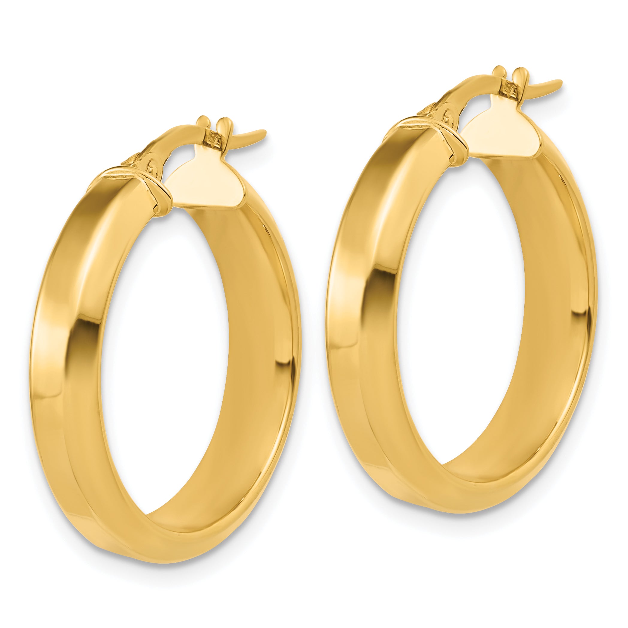 14K Polished Hoop Earrings Secondary image
