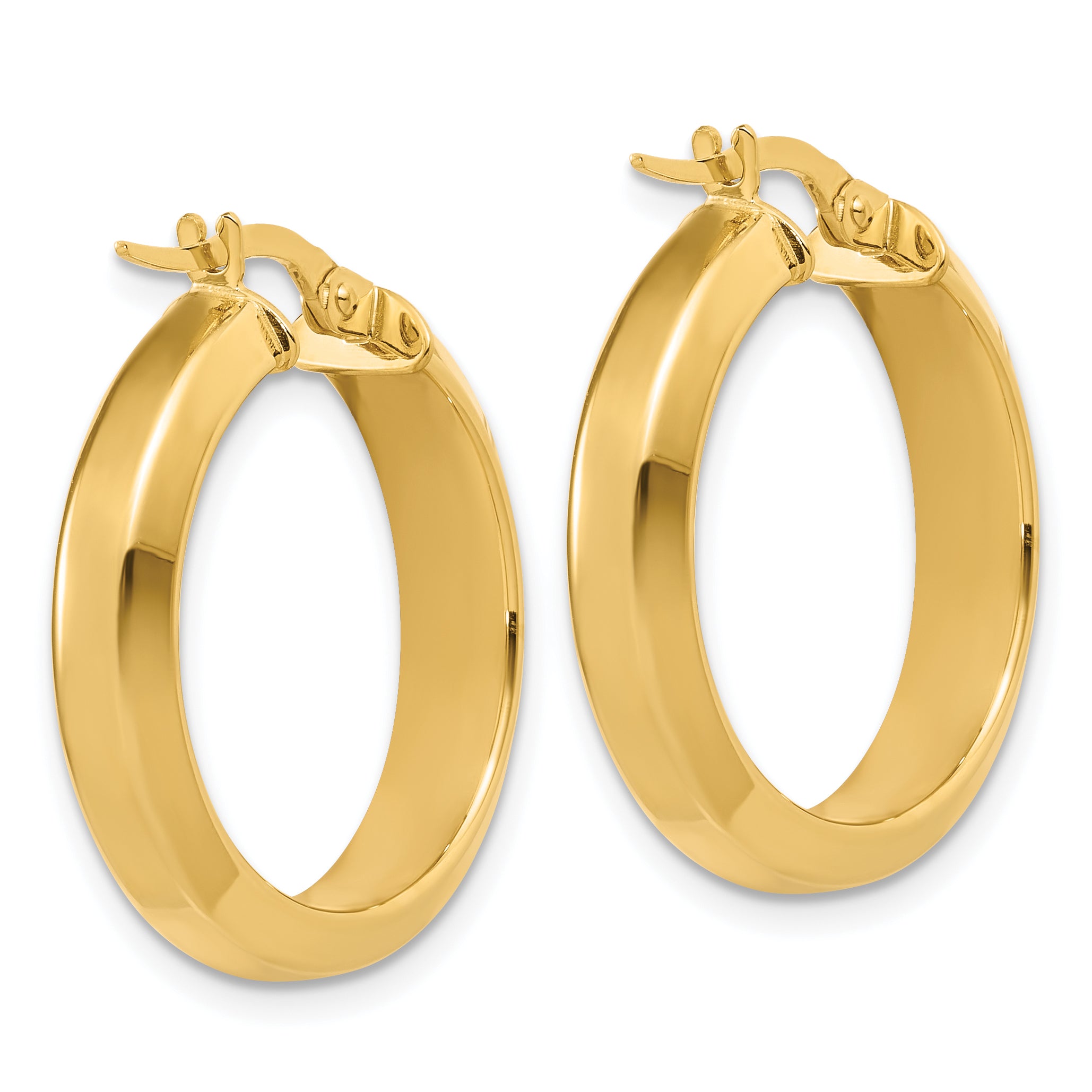 14K Polished Hoop Earrings