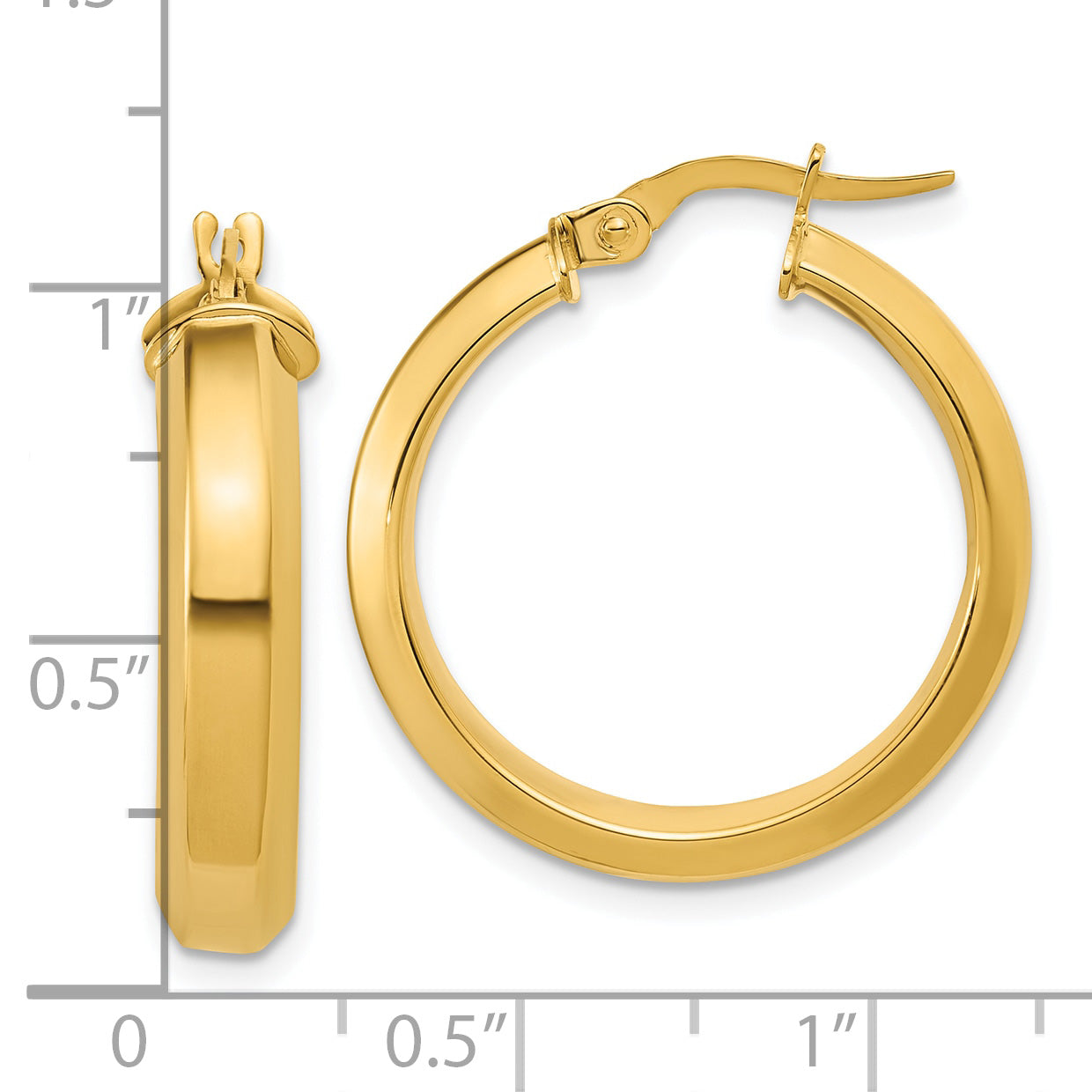14K Polished Hoop Earrings