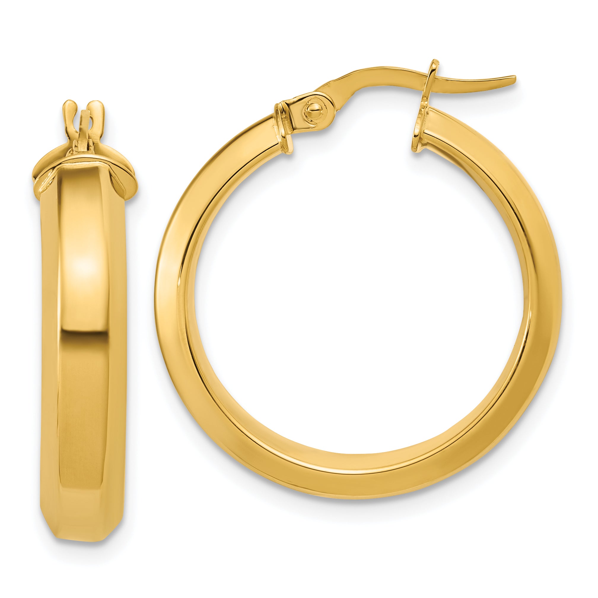 14K Polished Hoop Earrings