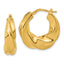 14K Polished Puffed and Twisted Hoop Earrings