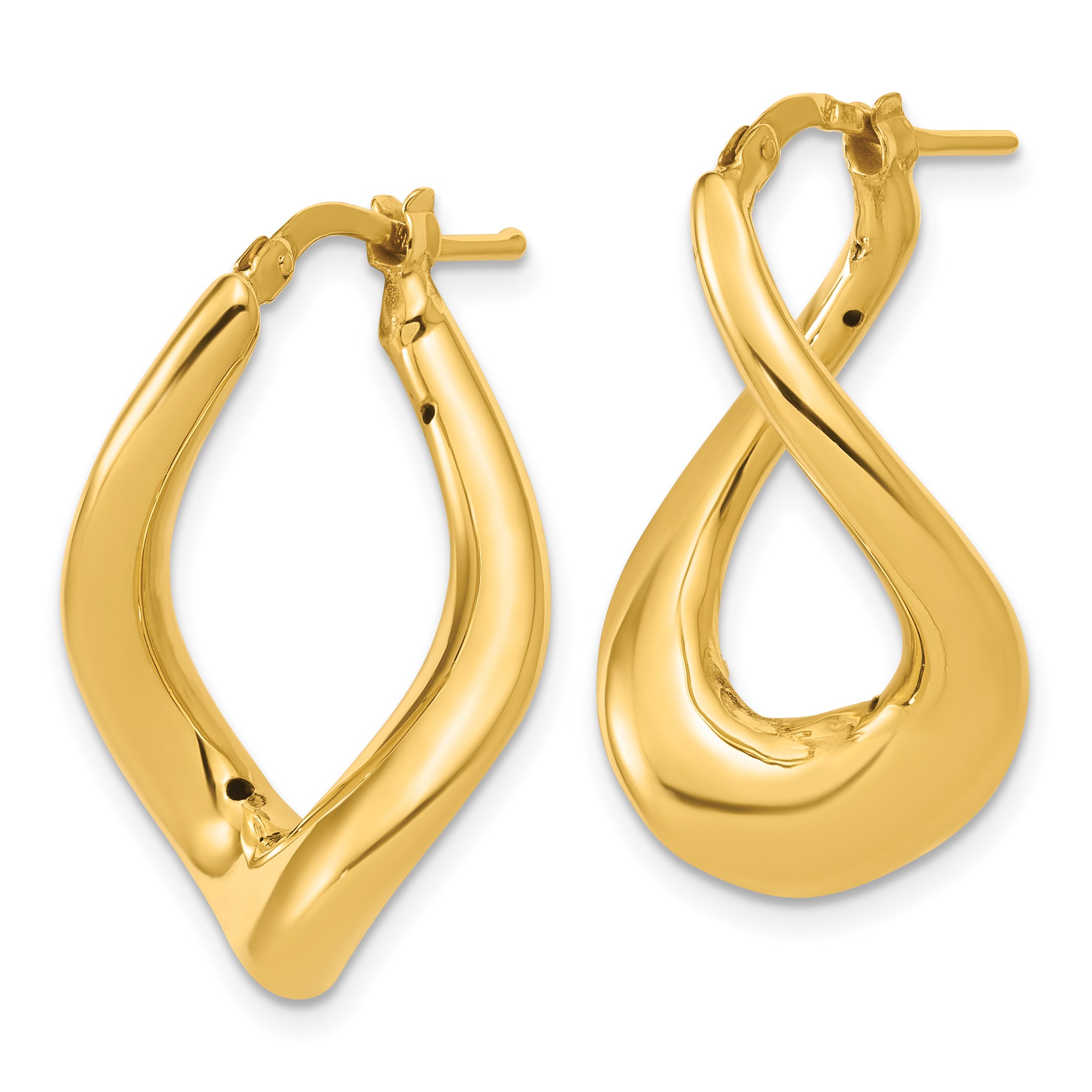 14K Polished Twist Hoop Earrings Secondary image