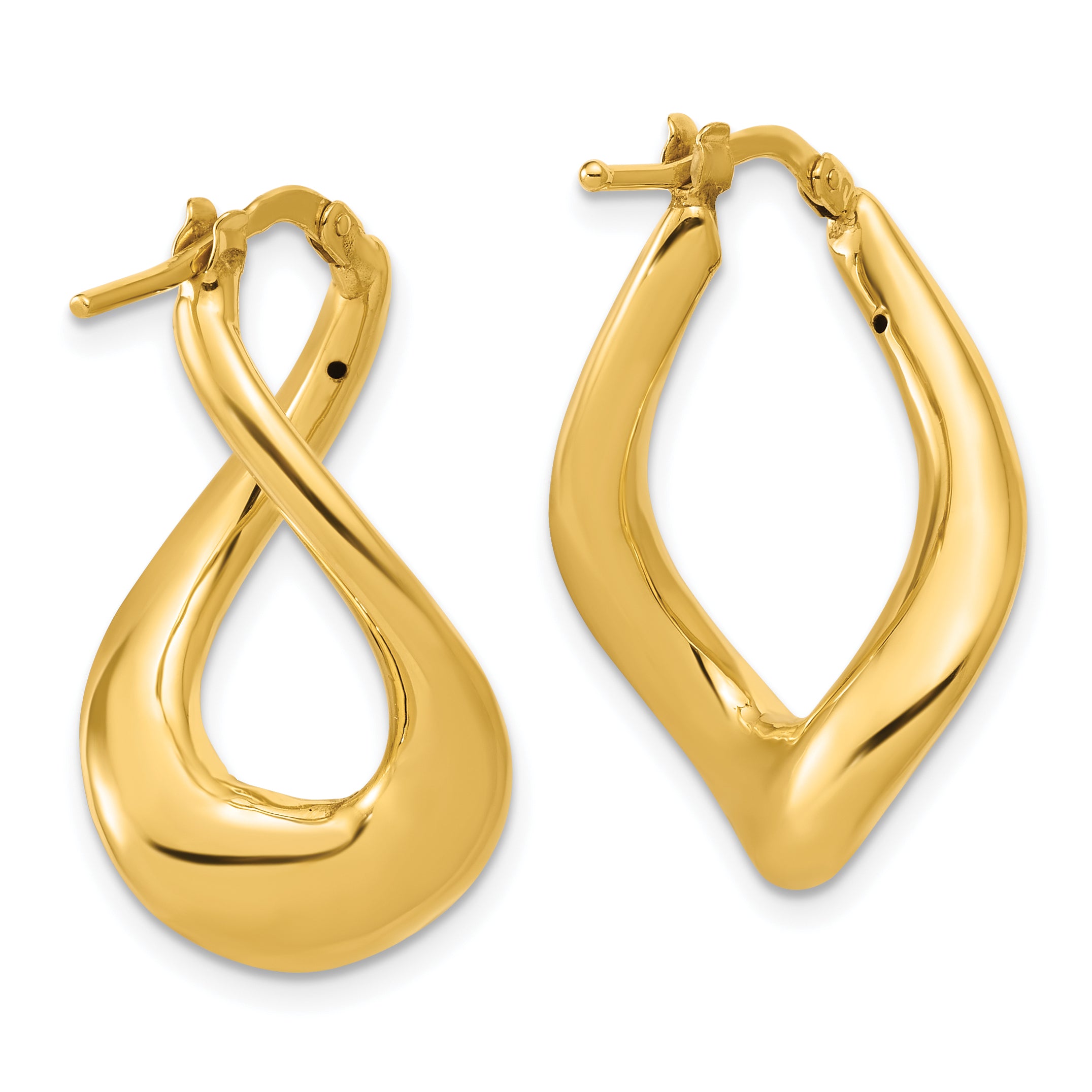 14K Polished Twist Hoop Earrings