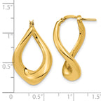 14K Polished Twist Hoop Earrings
