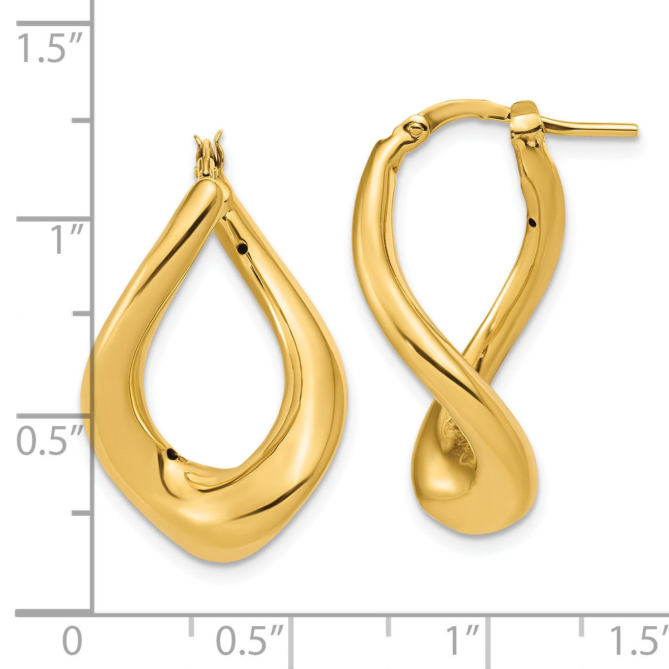 14K Polished Twist Hoop Earrings
