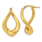 14K Polished Twist Hoop Earrings