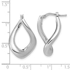 14K with White Rhodium Plating Polished Twist Hoop Earrings