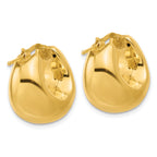 14K Polished Hollow Puff Hoop Earrings