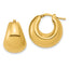 14K Polished Hollow Puff Hoop Earrings