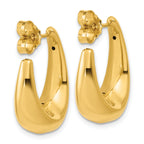 14K Polished Hollow J-Hoop Post Earrings