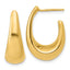 14K Polished Hollow J-Hoop Post Earrings