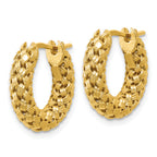 14K Polished and Textured Woven Hoop Earrings