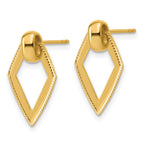 14K Polished Diamond shape Dangle Post Earrings