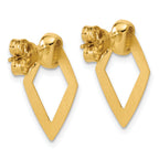 14K Polished Diamond shape Dangle Post Earrings