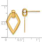 14K Polished Diamond shape Dangle Post Earrings