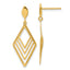 14K Polished Diamond Shape Dangle Post Earrings