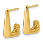 14K Polished J-Hoop Post Earrings