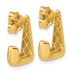 14K Polished J-Hoop Post Earrings