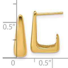 14K Polished J-Hoop Post Earrings