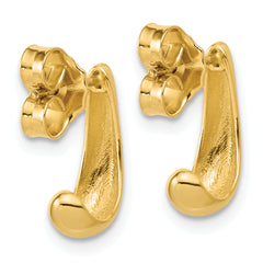 14K Polished J-Hoop Post Earrings