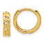 14K Polished Link Pattern Huggie Hoop Earrings