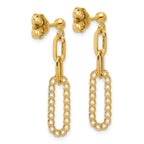 14K Polished Oval Dangle Post Earrings