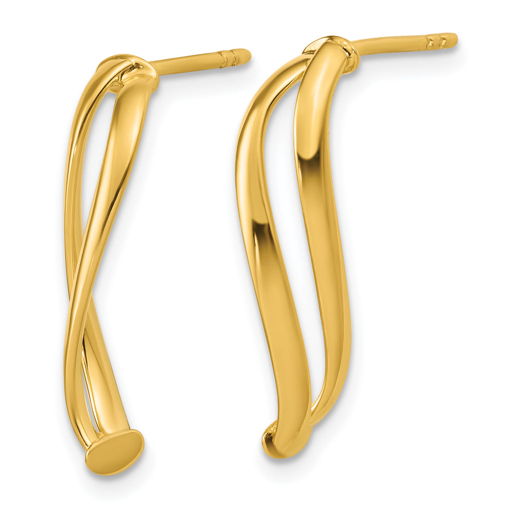 14K Polished Curve Post Earrings