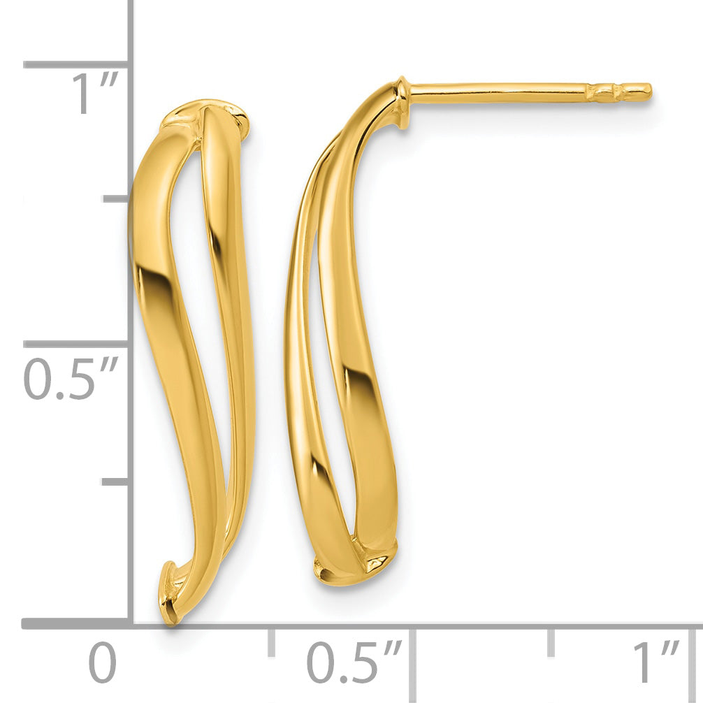 14K Polished Curve Post Earrings