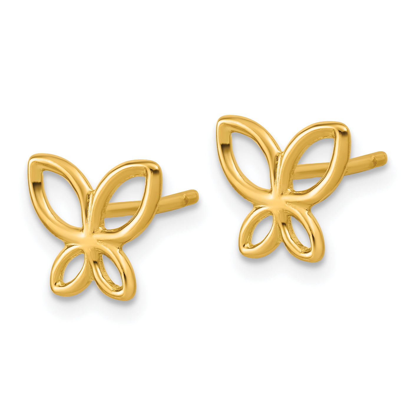 14K Polished Butterfly Post Earrings Secondary image