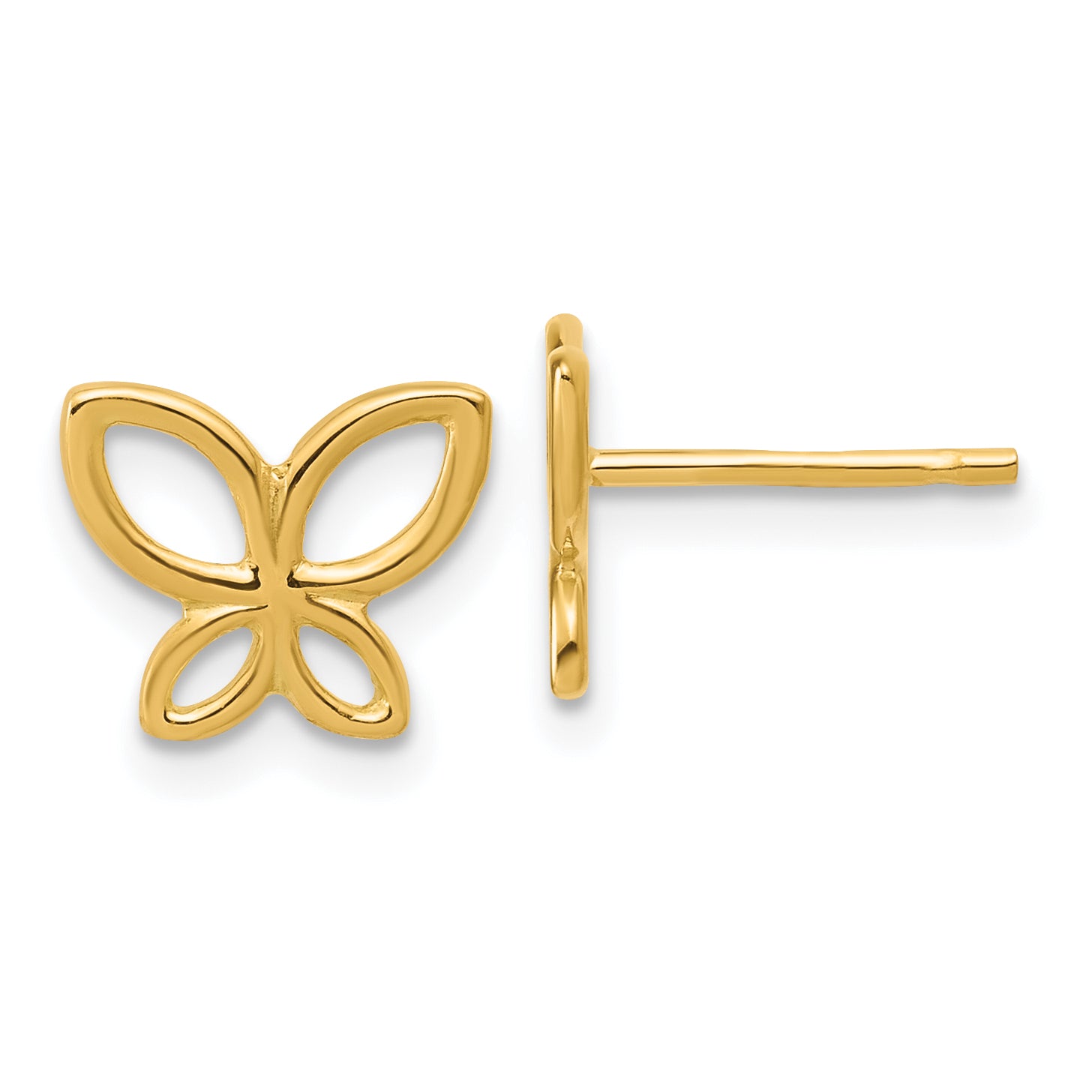 14K Polished Butterfly Post Earrings Main image