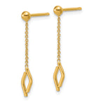 14K Polished Diamond-shaped Dangle Post Earrings