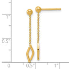 14K Polished Diamond-shaped Dangle Post Earrings